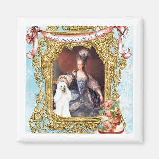 Koningin Marie Antoinette Wit Poodle n Cake Magneet