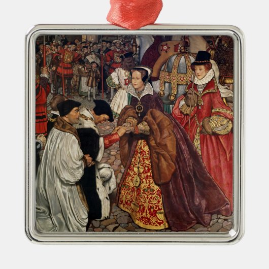 Koningin Mary en Princess Elizabeth Metalen Ornament (Voorkant)