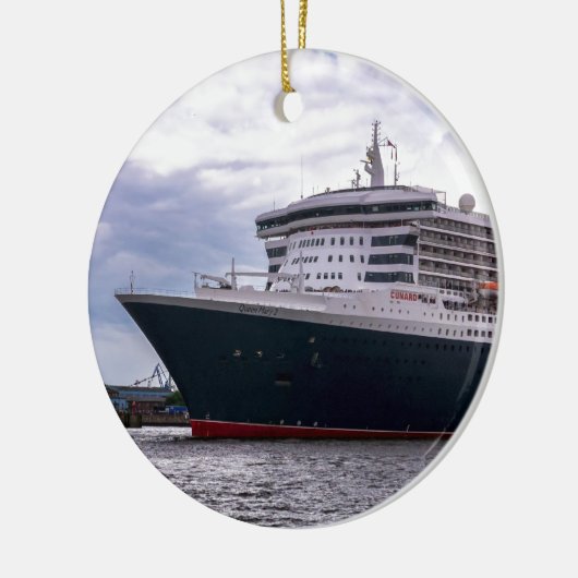 Koningin Mary II in Hamburg Harbour Keramisch Ornament (Links)