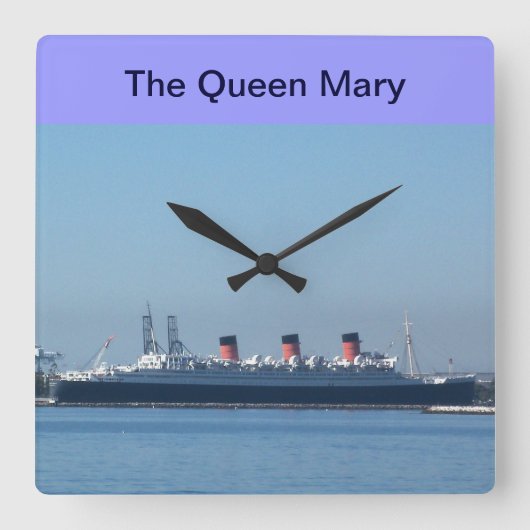 Koningin Mary in Long Beach, California Wall Clock Vierkante Klok (Voorkant)
