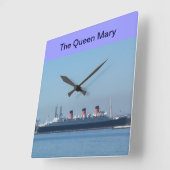 Koningin Mary in Long Beach, California Wall Clock Vierkante Klok (Hoek)