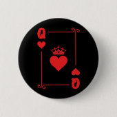 Koningin Matching Couple Costume Queen of Hearts Ronde Button 5,7 Cm (Voorkant)