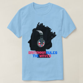 KONINGIN MET KOPTELEFONEN: BRITANNIË REGELT DE WAV T-SHIRT