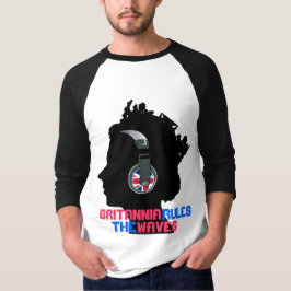 KONINGIN MET KOPTELEFONEN: BRITANNIË REGELT DE WAV T-SHIRT