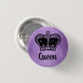 Koningin met Kroon Ronde Button 3,2 Cm (Voorkant /achterkant)