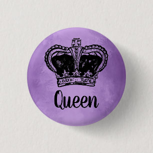 Koningin met Kroon Ronde Button 3,2 Cm