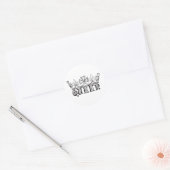 Koningin met kroon ronde sticker (Envelop)