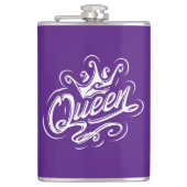 Koningin met kroon, Typografie Design Heupfles (Voorkant)