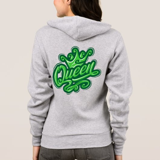 Koningin met kroon, Typografie Design Hoodie (Achterkant)