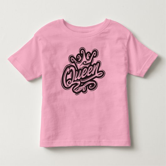 Koningin met kroon, Typografie Design Kinder Shirts (Voorkant)