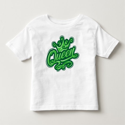 Koningin met kroon, Typografie Design Kinder Shirts (Voorkant)