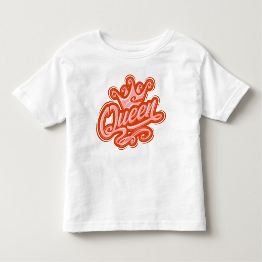 Koningin met kroon, Typografie Design Kinder Shirts (Voorkant)
