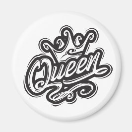 Koningin met kroon, Typografie Design Magneet