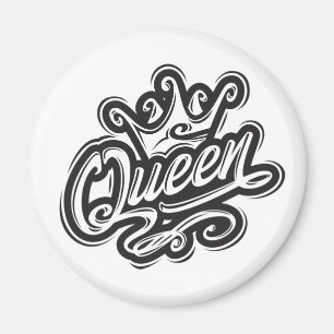 Koningin met kroon, Typografie Design Magneet