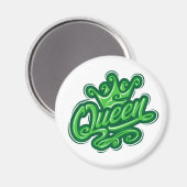 Koningin met kroon, Typografie Design Magneet (Voorkant / Achterkant)