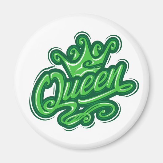 Koningin met kroon, Typografie Design Magneet (Voorkant)