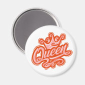 Koningin met kroon, Typografie Design Magneet (Voorkant / Achterkant)