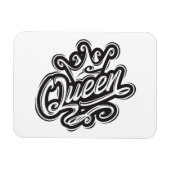 Koningin met kroon, Typografie Design Magneet (Horizontaal)