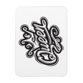 Koningin met kroon, Typografie Design Magneet (Verticaal)