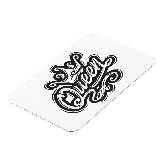 Koningin met kroon, Typografie Design Magneet (Linkerzijde)