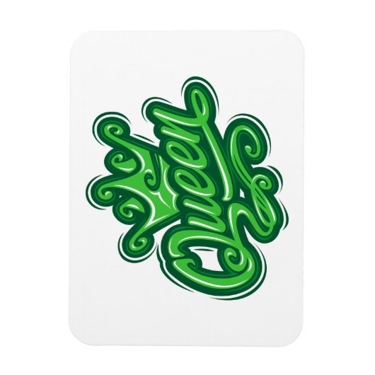 Koningin met kroon, Typografie Design Magneet (Verticaal)