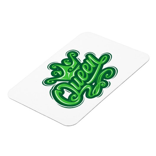 Koningin met kroon, Typografie Design Magneet (Linkerzijde)