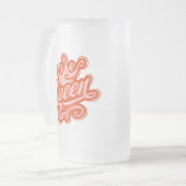 Koningin met kroon, Typografie Design Matglas Bierpul (Voorkant links)