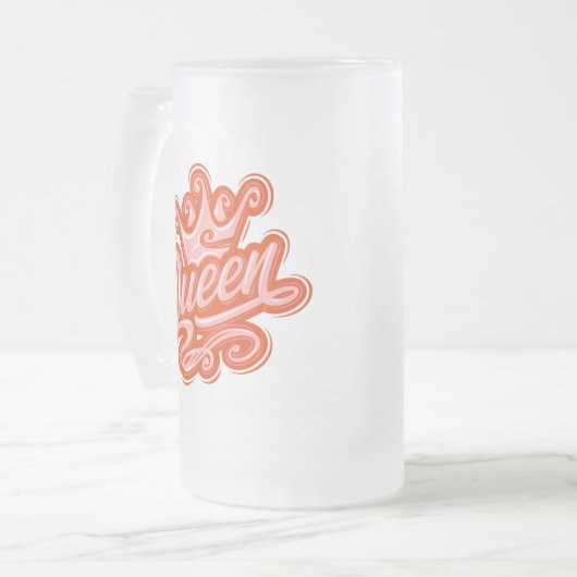 Koningin met kroon, Typografie Design Matglas Bierpul (Voorkant links)