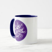 Koningin met kroon, Typografie Design Mok (Voorkant links)