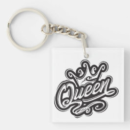 Koningin met kroon, Typografie Design Sleutelhanger