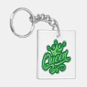 Koningin met kroon, Typografie Design Sleutelhanger (Voorkant Links)
