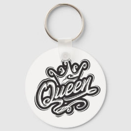 Koningin met kroon, Typografie Design Sleutelhanger