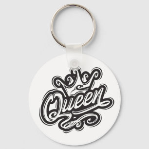 Koningin met kroon, Typografie Design Sleutelhanger