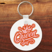 Koningin met kroon, Typografie Design Sleutelhanger (Voorkant)