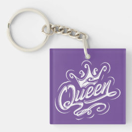 Koningin met kroon, Typografie Design Sleutelhanger