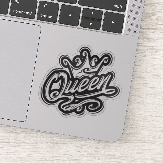 Koningin met kroon, Typografie Design Sticker (Detail)