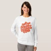 Koningin met kroon, Typografie Design T-shirt (Voorkant volledig)
