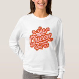 Koningin met kroon, Typografie Design T-shirt
