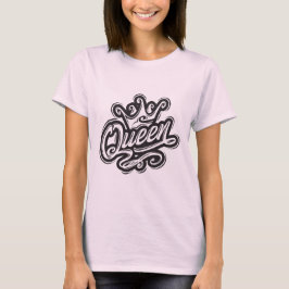 Koningin met kroon, Typografie Design T-shirt