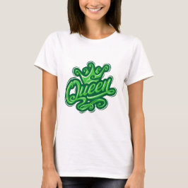 Koningin met kroon, Typografie Design T-shirt