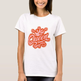Koningin met kroon, Typografie Design T-shirt
