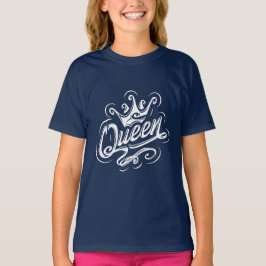 Koningin met kroon, Typografie Design T-shirt