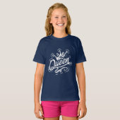 Koningin met kroon, Typografie Design T-shirt (Voorkant volledig)