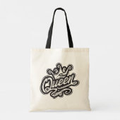 Koningin met kroon, Typografie Design Tote Bag (Achterkant)