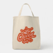 Koningin met kroon, Typografie Design Tote Bag (Achterkant)