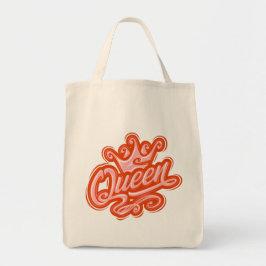 Koningin met kroon, Typografie Design Tote Bag