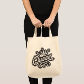 Koningin met kroon, Typografie Design Tote Bag (Voorkant (product))