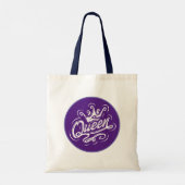 Koningin met kroon, Typografie Design Tote Bag (Achterkant)