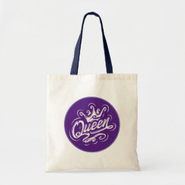 Koningin met kroon, Typografie Design Tote Bag
