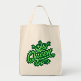 Koningin met kroon, Typografie Design Tote Bag
